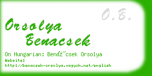 orsolya benacsek business card